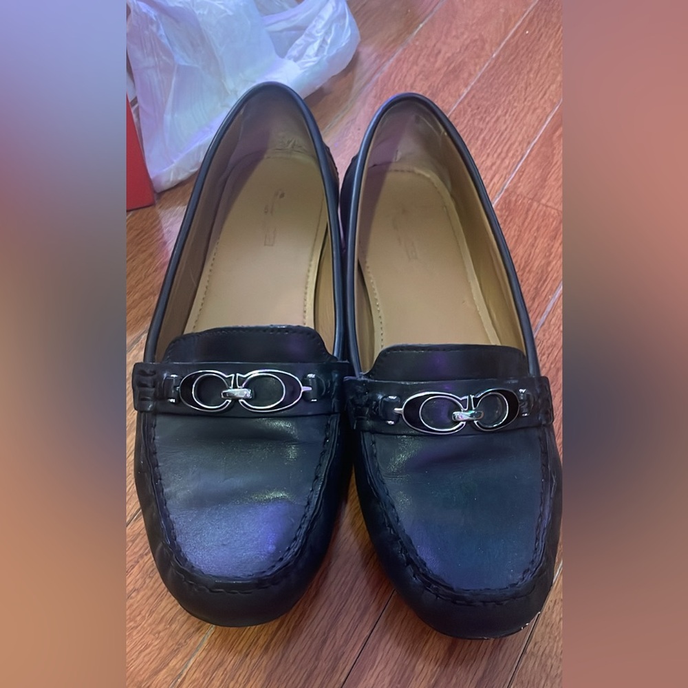 Coach black Leather Loafers